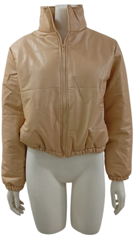 Chaqueta Puffer con Manga Larga y Cierre – Abrigo Ligero, Estilo Seguro