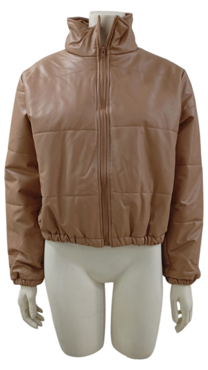 Chaqueta Puffer con Manga Larga y Cierre – Abrigo Ligero, Estilo Seguro