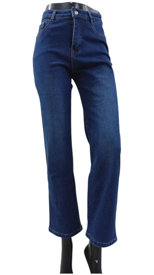 Jeans Denim Afranelado Tiro Recto – Colores Negro, Gris y Azul
