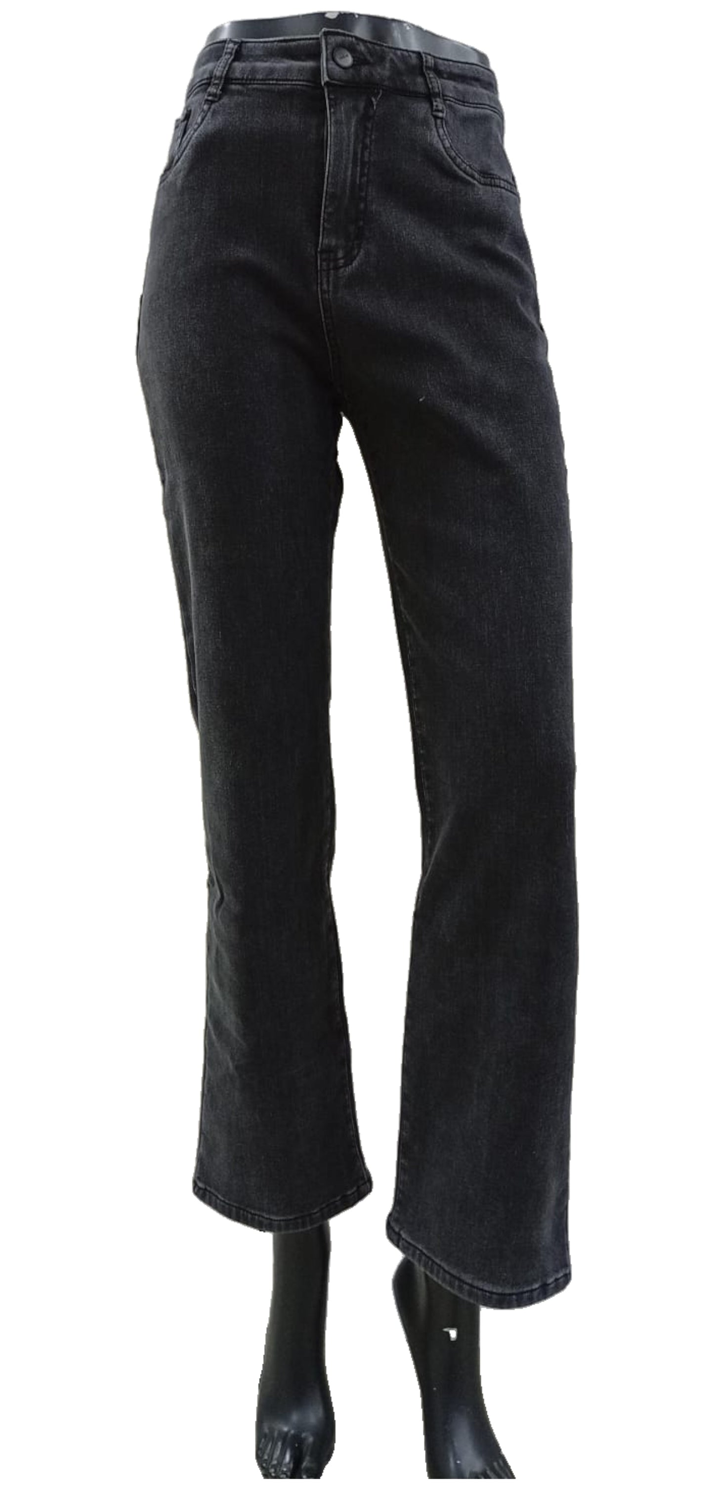 Jeans Denim Afranelado Tiro Recto – Colores Negro, Gris y Azul