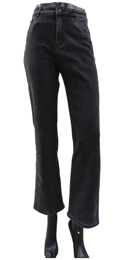 Jeans Denim Afranelado Tiro Recto – Colores Negro, Gris y Azul