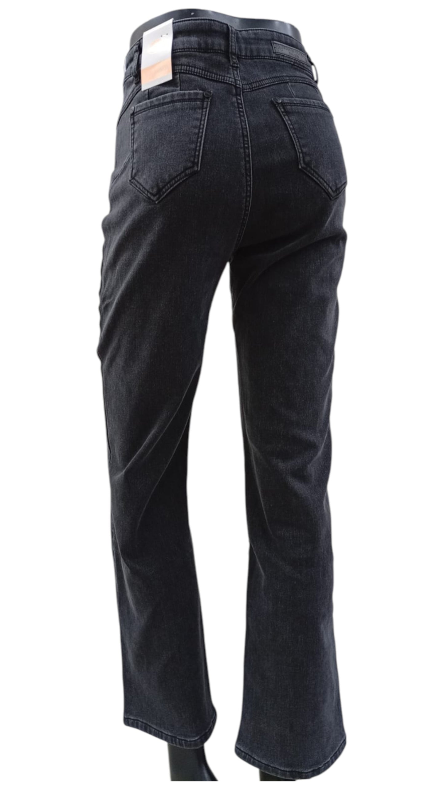 Jeans Denim Afranelado Tiro Recto – Colores Negro, Gris y Azul