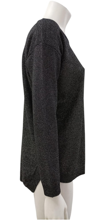 Suéter con Brillos y Cuello Ancho Terminado