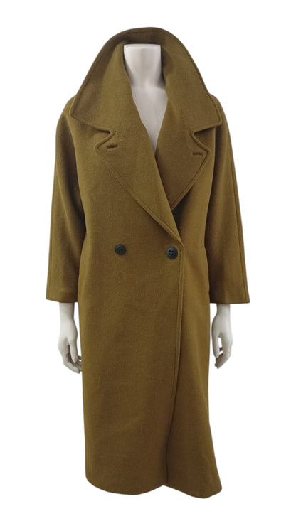 Abrigo Italiano de Lana – Verde Musgo Largo