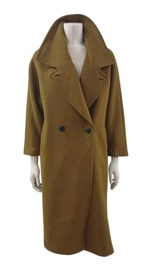 Abrigo Italiano de Lana – Verde Musgo Largo