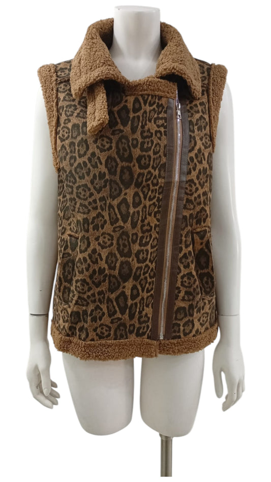 Chaqueta sin Mangas Animal Print – Un Toque Salvaje con Calidez Inigualable