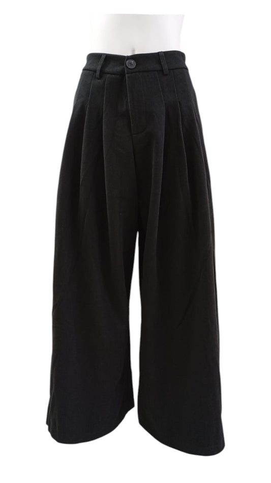 Pantalón Palazzo de Tela Gruesa Mujer – Color Negro