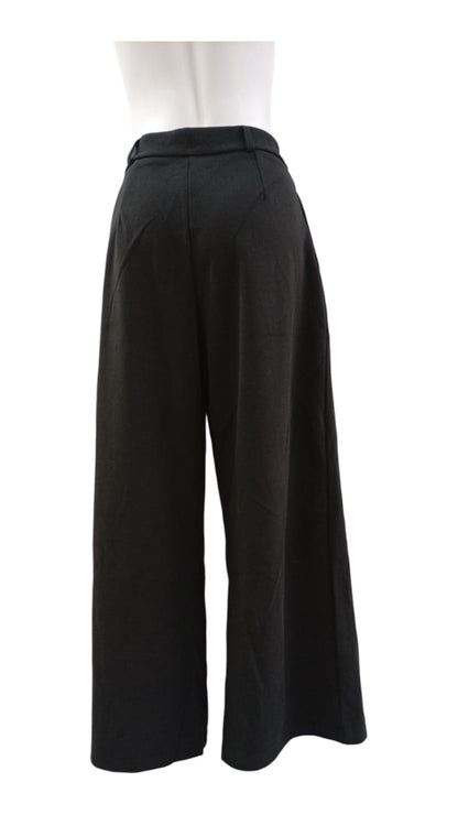 Pantalón Palazzo de Tela Gruesa Mujer – Color Negro