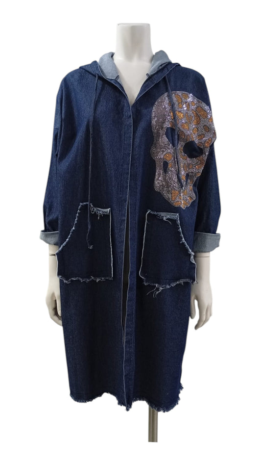 Tapado Italiano Denim con Catrina Brillante