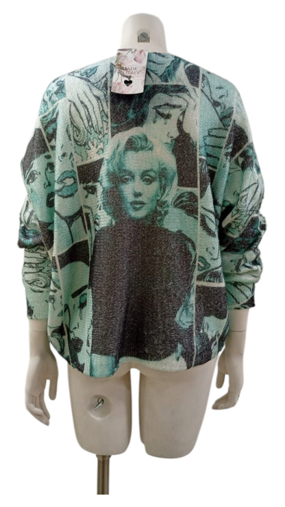 Suéter Italiano Marilyn Monroe – Estilo icónico con toque femenino
